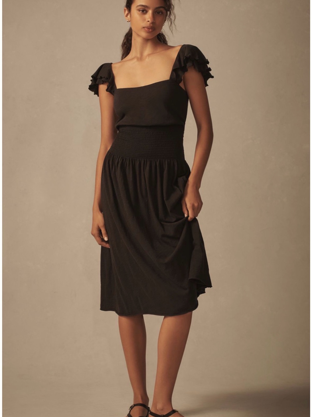 Nwt Anthropologie X Nation Los Angeles Brittini Smocked Waist Midi Dress M